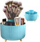 DASIAUTOEM Kosmetik Make Up Organizer, 360°Drehbarer Pinsel Organizer, Kosmetikregal, Lidschattenpinsel Lippenstift Etui, Kosmetik Organizers für Zimmer Decor Frisiertisch, Bad (Blau)