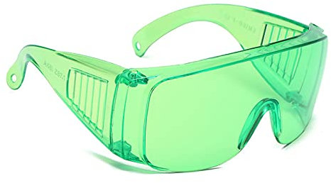 TopHomer Safety Glasses, Protective Lab Goggles UV Resistant Safety-Over Spectacles for Workshop, Laboratory and Construction (Green)