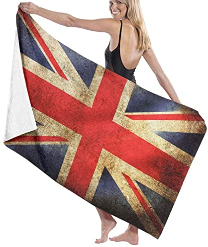 Strandtuch Union-Jack Schnell Trocknend Mikrofaser Schwimmbadtuch Tragbares Strandhandtuch Für Outdoor Männer Kinder 80X130Cm