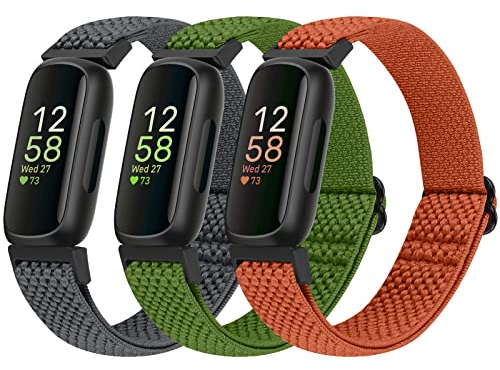 Bcuckood Elastisches Armband Kompatibel mit Fitbit Inspire 3/Inspire 2/Inspire/Inspire HR/Ace 2/Ace 3, Verstellbares Ersatzarmband Damen Herren Kinder Dehnbare Weiche Sport Nylon Armband