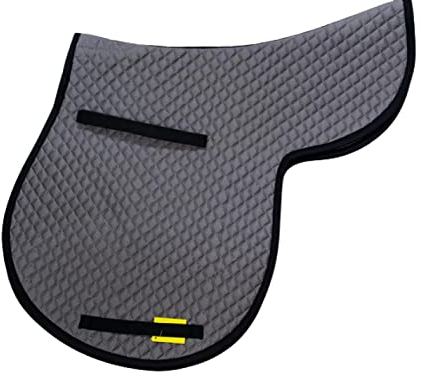 equi-deluxe Vielseitigkeits-Satteldecke Warmblut, Baumwolle, 15 mm Stepppung, Klassische Satteldecke, Klettstrupfen (Grau)