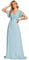 Ever-Pretty Damen A-Linie Chiffon Brautjungfernkleid V Ausschnitt Chiffon Hochzeit Bodenlang Abendkleid Himmelblau 48EU