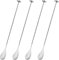 FUNSUEI 4 PCS 27.5cm Long Handle Bar Spoon, Stainless Steel Cocktail Spoons, Spiral Pattern Extra Long Bar Spoon Metal Mixing Spoons for Cocktails, Juices, Cold Drinks