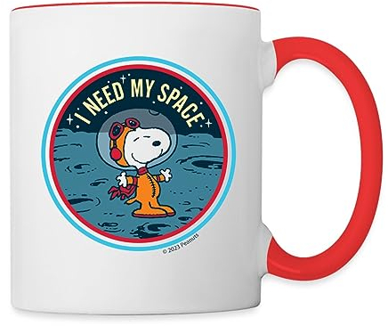 Spreadshirt Peanuts Snoopy I Need My Space Tasse Zweifarbig, One size, Weiß/Rot