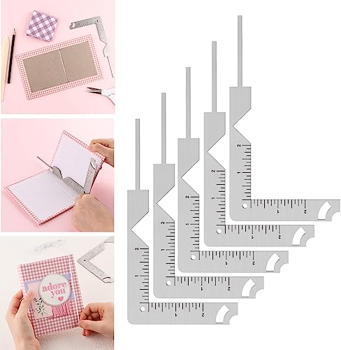 Briartw Bucheinband-Anleitung, 5 Stück/Packung, 5-in-1 Buchbinder-Werkzeug aus Edelstahl, Metall, zum Herstellen von Buchumschlägen, Erstellen von Buchumschlägen aus Spanplatten, einfaches Hinzufügen