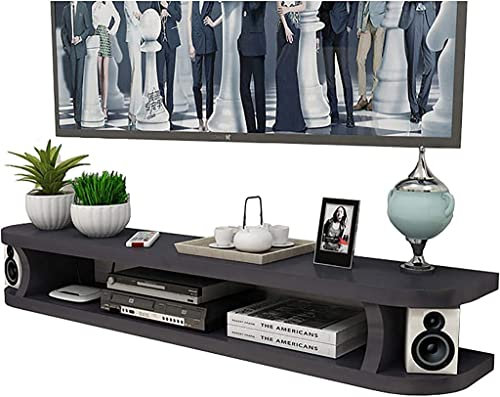 Mueble de TV, tabla baja de TV, estantes flotantes, consola de medios de TV montada en la pared, aparador de almacenamiento de escritorio flotante, estantería de consola de almacenamiento para sala de