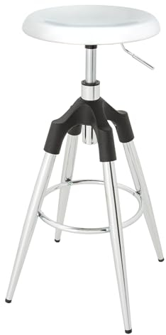 Riess Ambiente Design Barhocker Industrial Silber Chrom schwarzer Sockel höhenverstellbar, edler Barstuhl für Deine Hausbar