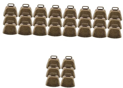 30 Stk Vintage Kuhglocke Windspiel Bauernglocken Rinderglocken Hexenglocken kleine Glocken zum Basteln Mini-Glocken Haustier Gras essen Schaf Glocke Schäfer Kupfer