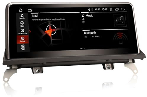 GONFEN Android 14 Qualcomm 8-Cœurs Autoradio pour BMW X5 E70 X6 E71 (2008-2010) CCC avec Écran Tactile de 10,25 Carplay Android Auto Mains Libres Bluetooth WiFi iDrive Dab+ DSP 4Go+64Go