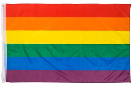 MIJOMA Regenbogen Pride Flagge für CSD und LGBTQ+ Unterstützung – Leuchtende Farben, 100% Polyester, Einfaches Befestigen, Robust, Waschbar (Rainbow - 150 x 90 cm)
