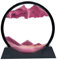 AzureLeap Peinture de Sable Mobile - Cadre Sablier, Images de l'art du Sable en Mouvement, Sable Dynamique dans un Verre Rond, 3D Sable de Paysage pour le Bureau Maison Décoration（Rose, 12 Pouces）