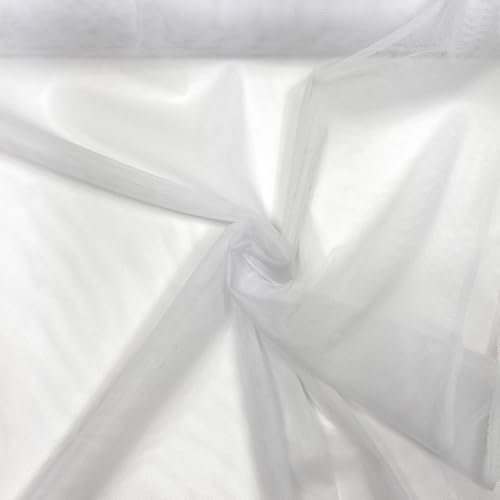 MAGAM-Stoffe Jasmin weicher Tüllstoff für Bekleidung Deko Soft Tüll Meterware (01. Weiß)