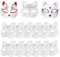 15 Stück Therian Mask, Katzenmasken zum Anmalen, Weiße Cat Mask, Personalisierte Zellstoff Handbemalte Cat Maske, für Maskeraden, Bastelkurse, Partys, Karneval, Aufführungen