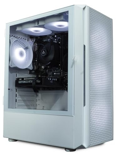 ionz Gaming PC - AMD Ryzen 5 5500, RTX 4060 8GB Graphics Card, 16GB RAM, 1TB SSD, Windows 11, 500W 80+ PSU, WiFi (KZ02 Airflow, White)