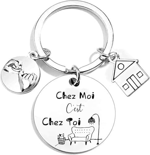 Lumengqi Cadeau Nouvelle Maison Porte-clés Maison, Notre première maison 2024, Cadeaux de pendaison de crémaillère, Cadeaux réchauffants pour les couples Porte clé Maison Couple Personnalisé (5)