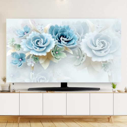 HSTANGKY Housse pour TV D'intérieur Housse De Protection TV Housse D'écran De Télévision Housse D'écran Courbée Moderne Et Douce Housse pour Écran De Télévision LCD/LED- flower1||45-48（110X65cm）