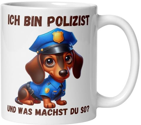 Momentals® Tasse | Dackel & Spruch | Ich bin Polizist und was machst du so