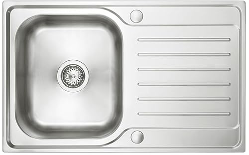 Austen & Co. Verona Stainless Steel Inset Reversible Single Bowl Kitchen Sink with Drainer