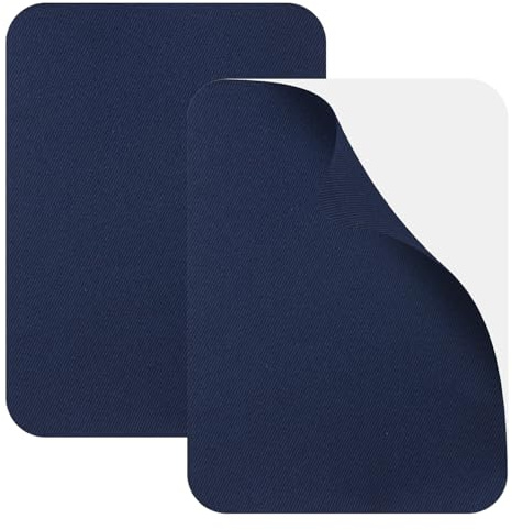 Self-Adhesive Repair Patches,2 Pcs 9.5 x 12.5 cm Waterproof Twill Fabric Repair Patch Tape for Clothing Pants Mending and Decorating,Navy Blue Y5XBJD