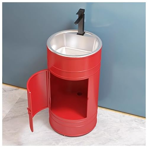ZTGL Muebles de Baño con Lavabo, Industriales Lavabo de pie Lavabo con Pedestal, Mueble de Baño Bajo Lavabo, Lavamanos Pedestal de Suelo, Lavabo Armario de Baño Independiente C, with Door