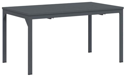 Makastle Ausziehbarer Esstisch, Rechteckiger Terrassentisch mit Metallrahmen für Balkon, Terrasse, Sonnenschutz und Wasserdicht, 180x80x76 cm Anthrazit Stahl