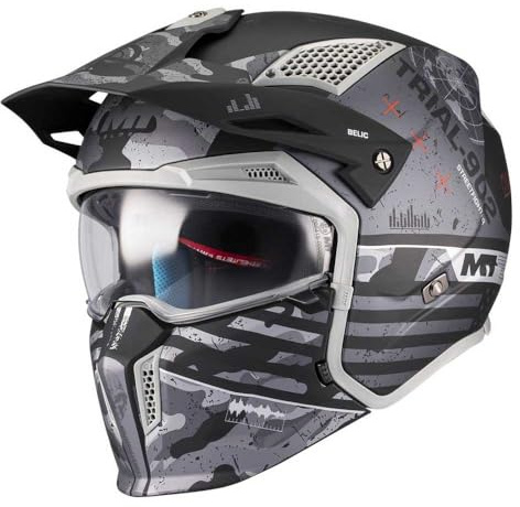 MT Helmets Streetfighter SV S – Casco integrale aperto con visiera solare retrattile, stile Streetfighter, interno lavabile e calotta HIRP, omologato ECE 22.06 & DOT