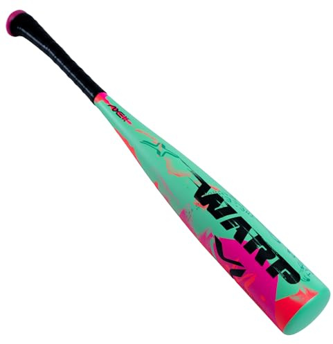 Axe | WARP | Composite 1 pièce | Batte de baseball USA Tee Ball | Drop -13 | Corps de 6,3 cm | Vert/Rose (66 cm)