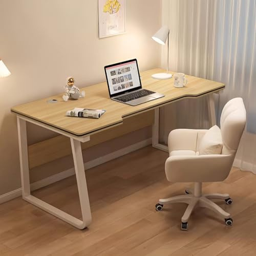 WXJHL Gaming Desk Computer Writing Table Student Art Modren Simple Style Desks PC Wood Suitable Tables for Home, Office,Bedroom (Natural, 100x50cm)