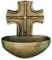 Motivationsgeschenke Weihwasserkessel Kreuz Bronze 9 cm Weihwasserbecken für Zuhause