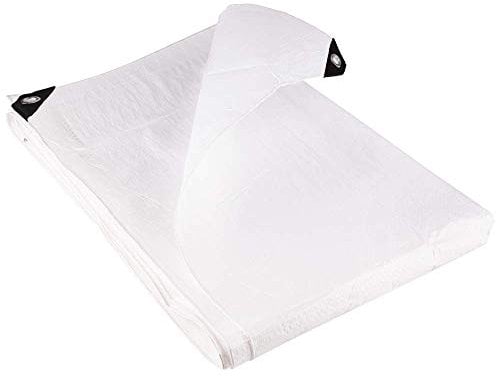 GroundMaster 110gsm Standard White Tarpaulin - Strong Waterproof Groundsheet Cover (7m x 11m)