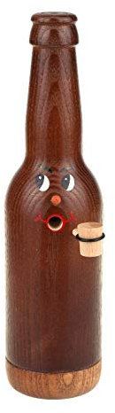 Colours-Manufaktur Räucherflasche - Räucherfigur Räuchermännchen Räuchergefäß Bier Sekt Bierflasche Jubiläum Vatertag Muttertag (Longneck 0,33 - zur individuellen Selbstgestaltung, braun)