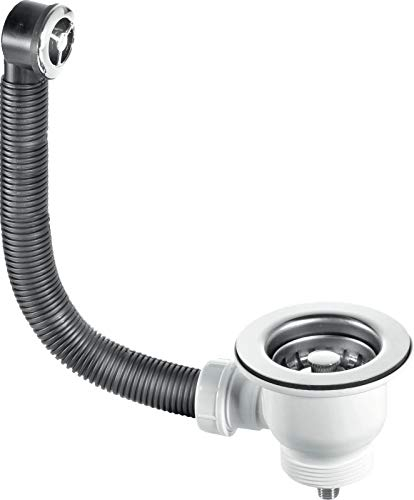 A&H™ 60mm Polished Stainless Steel Basket Strainer Waste with Overflow