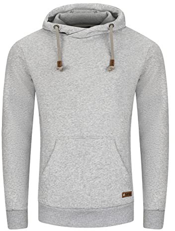 riverso Hoodie Herren Regular Fit RIVJulian Kapuzenpullover Pullover Cross-Over-Kragen Grau XXL, Größe:XXL, Farbe:Grey 1