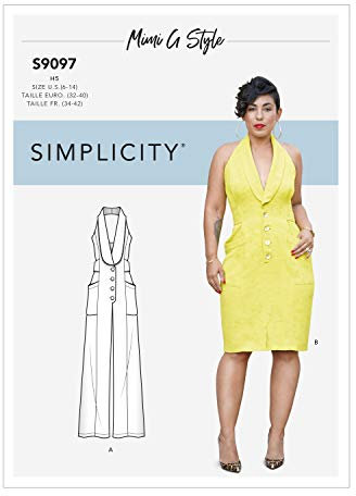 SIMPLICITY Sewing Pattern S9097 Misses' Dress & Jumpsuit, Paper, Various, U5 (16-18-20-22-24)