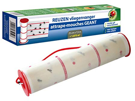 BSI - Puissant Piège A Mouches - Professionnel - avec Colle - Naturel - Efficace sur Insectes Volants - Jetable - pour Verger - Ferme Et Centre Equestre, Blanc
