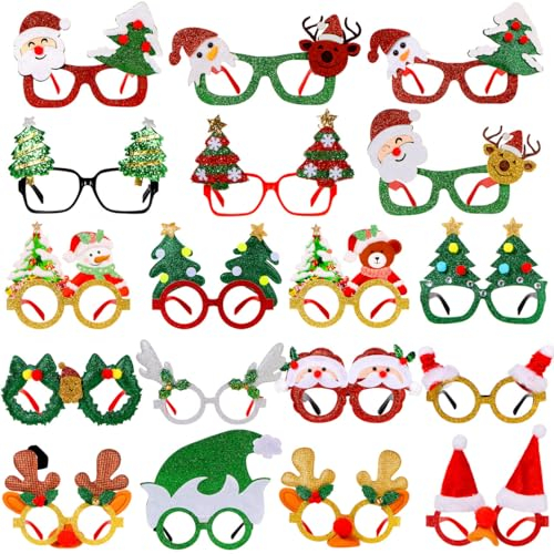 JOYIN 12 Stück Weihnachtsbrillen Rahmen Kostüm Brillen für Weihnachten Party Supplies und Party Favors