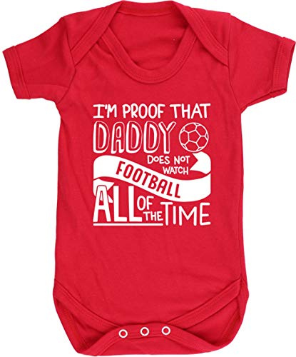 Hippowarehouse I'm Proof that Daddy Does Not Watch Football All of The Time Baby Vest Bodysuit (Short Sleeve) Boys Girls