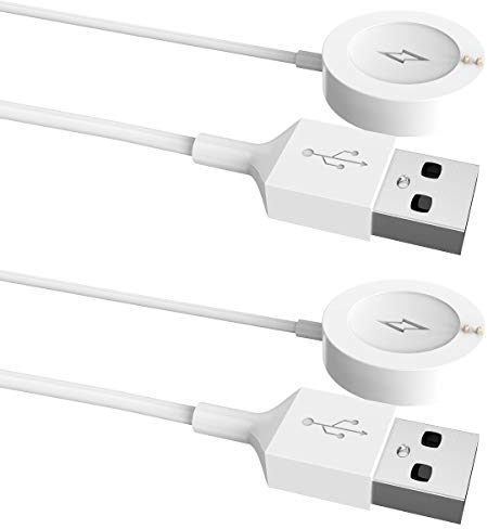 Watch Charger Dock Compatible with Fossil Gen 4/5, Ancable 2-Pack USB Charger Cable Cord Compatible with Fossil Gen 4 Explorist HR Venture HR Sport, Gen 5 Carlyle Julianna Touchscreen Smartwatches
