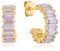 Brandlinger ® Ohrringe aus 925 Sterling Silber vergoldet (18K) aus verschiedenfarbigen Zirkoniasteinen im Baguetteschliff, Durchmesser 15mm (Gold (lavendel))