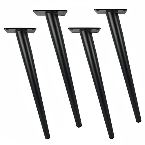 Möbelfüße 4 Stück,Eisen Schwarz Möbel Tischbeine,Konisch Schräg Möbelbeine Metall Füße,Sofafuss Tischgestell,für Kaffeetisch Fernsehschrank Sofa Lehrstuhl Schrankbeine Ersatz (55cm/21.7inch,Oblique)