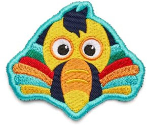 Affenzahn Klett Badge mit verschiedenen Tiermotiven, geeignet für den Daydreamer Abenteuer Rucksack Tukan - Mehrfarbig
