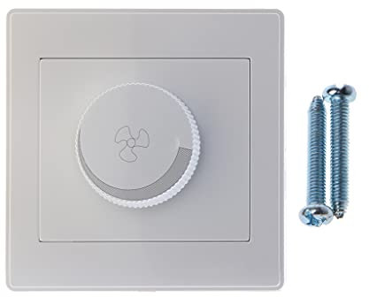 YOURPAI 220V Réglage Ventilateur de Plafond Contrôle de Vitesse Interrupteur Bouton Mural Variateur Blanc