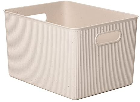 TATAY Storage Box Baobab ECOHOME, 22L Capacity, Polypropylene BPA free, 100% Recycled Material. Measures 29.4 x 38.5 x 23 cm, Beige