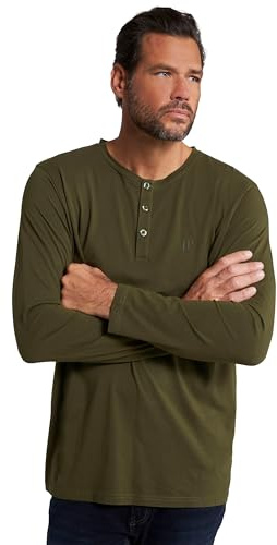 JP 1880 Herren Kurzarm T-Shirt dunkel Khaki 7XL