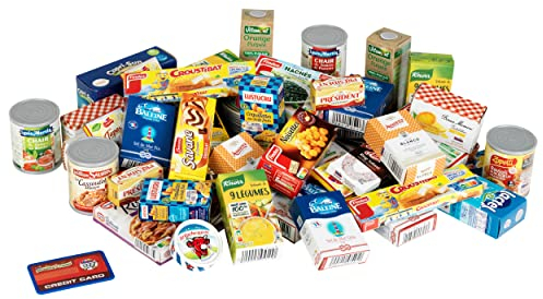 Theo Klein 7206 Set d'accessoires en Ligne Garni de Produits français I Boîtes et conserves pour la Boutique incluses I Jouet pour Enfants à partir de 3 Ans