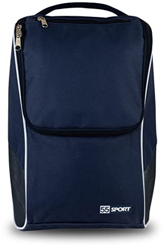 55 Sport Pro Ventilated Football Boot and Shoe Bag with Zipped Pocket - Navy