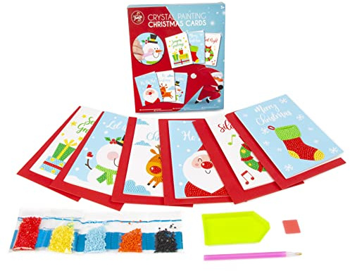 Abeec Diamond Art - Christmas Crafts for Kids - Diamond Painting Cards Pack - Craft Christmas Decorations