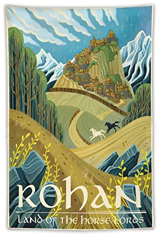 Rohan Vintage Reise Tapisserie Herr der Ringe Film Tapisserie Wandkunst Gemälde Polyester Gi