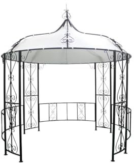 Vente-unique - Kiosque de Jardin en métal façon Fer forgé D300 x H305 cm - Noir - TILCARA