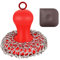 Cast Iron Cleaner Chainmail Scrubber with Pan Scraper, Ergonomic Handle Cast Iron Scrubber Brush 316 Chainmail Scrubber For Cast Iron Pans, Iron Skillet, Grill Dutch Oven Metal Brush Cleaning CastIron